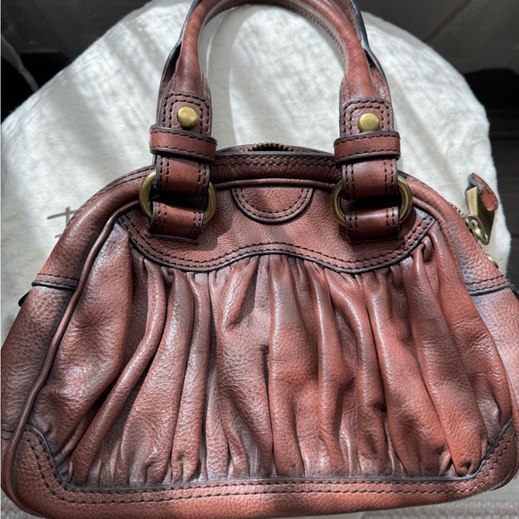 Fossil Handbags - Fossil Fifty-Four (or Fossil 54) Rich Brown Leather Satchel